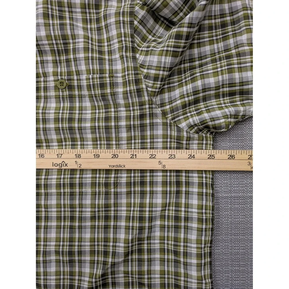 The North Face Shirt Mens XL Green Plaid Short Sleeve Button Up Outdoor Casual
